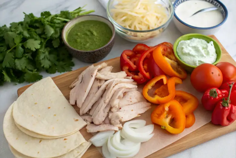 Preparación de enchiladas suizas con salsa verde
